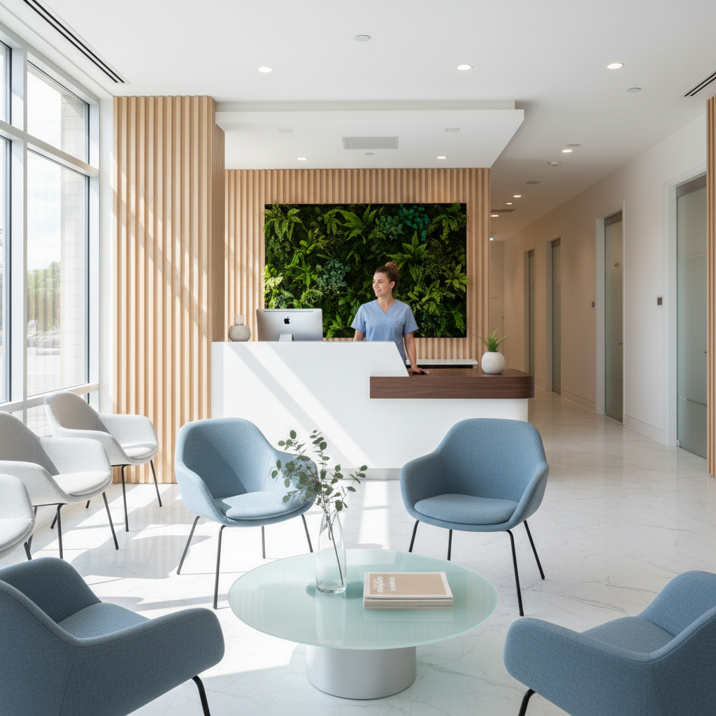 Medical clinic building in Collingwood with parking area